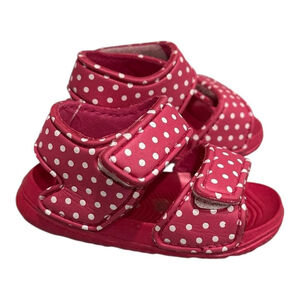 Joe Fresh Sandals Girls Size 6-12M Pink Polka Dot Beach Slip On Shoes Summer